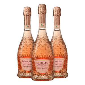 3 flessen Bosio Demi Sec Sparkling Zero Rosé Alcoholvrij Probeerpakket