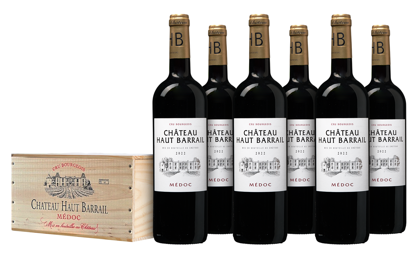 Château Haut Barrail Médoc Cru Bourgeois op kist 1 Château Haut Barrail Médoc Cru Bourgeois op kist